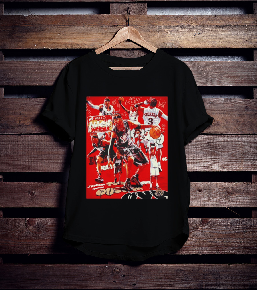 Allen Iverson Philadelphia 76ers NBA Hall Of Famer Iconic Collage 3 Jersey MVP Greatest 01 T-Shirt
