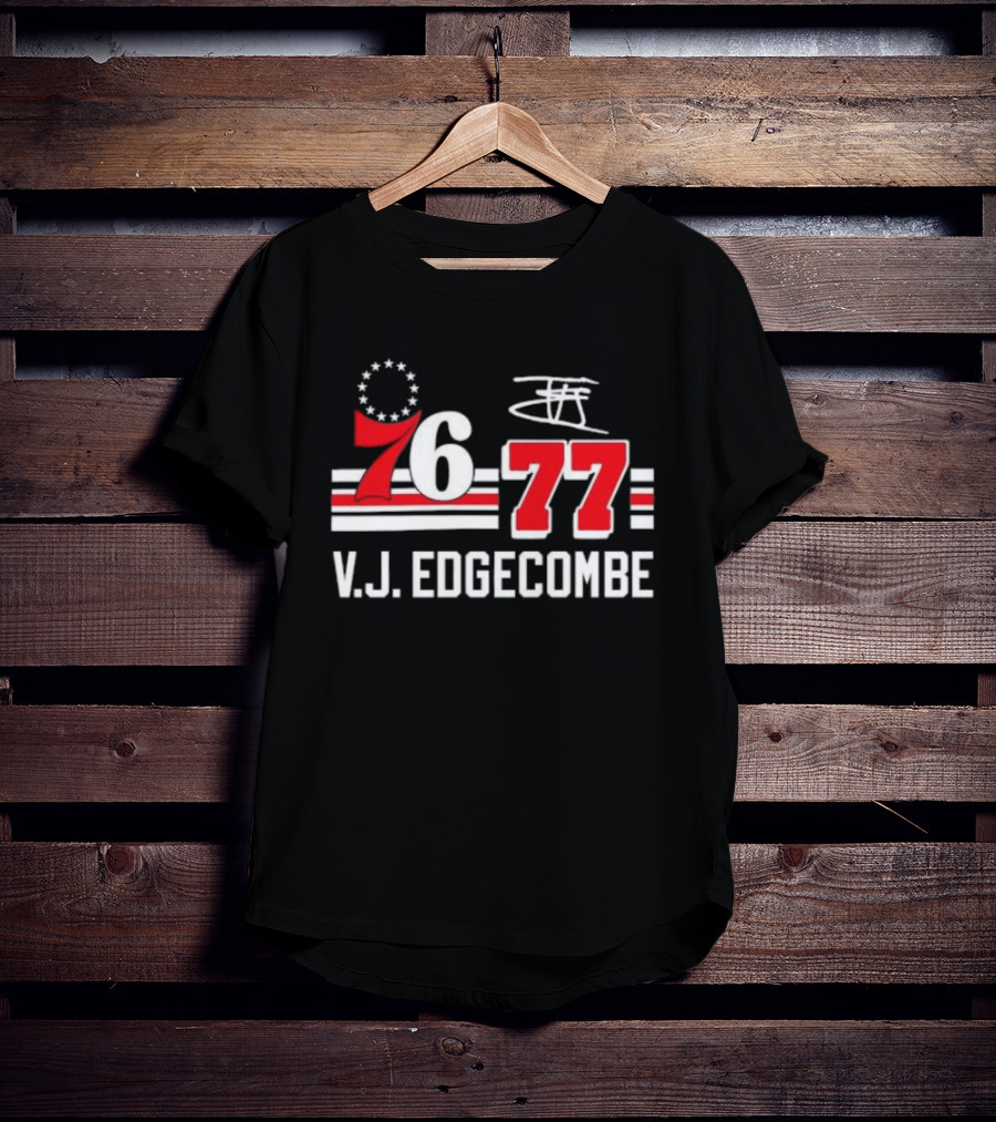 Philadelphia 76ers VJ Edgecombe 76 77 NBA Number T-Shirt