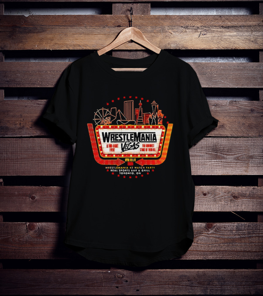 WrestleMania Vegas Skyline Party Fremont St WWE WrestleMania 42 T-Shirt