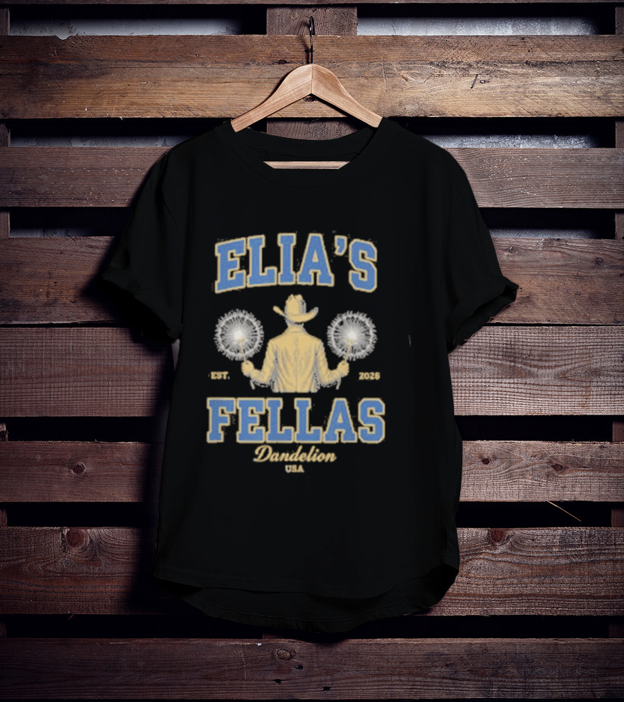 Elia's Fellas Dandelion USA Western Fella Est 2026 Cowboy With Dandelions T-Shirt