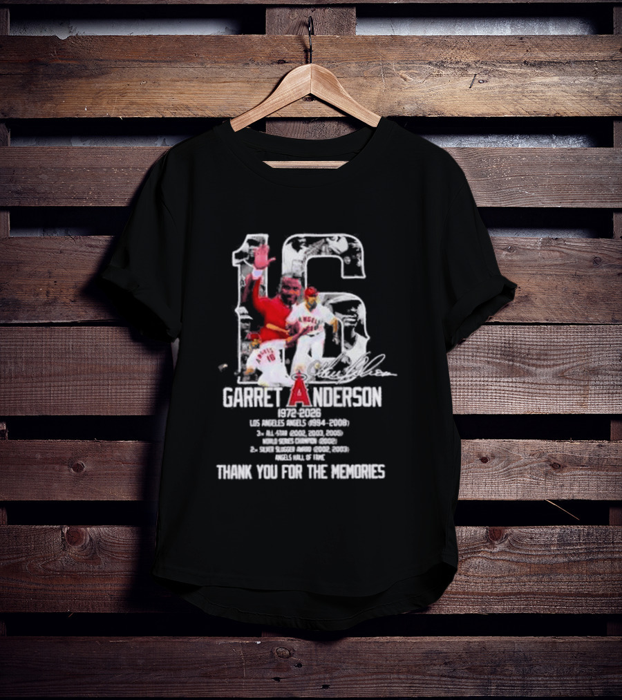 Garret Anderson 1972 2026 Los Angeles Angels Thank You For The Memories T-Shirt