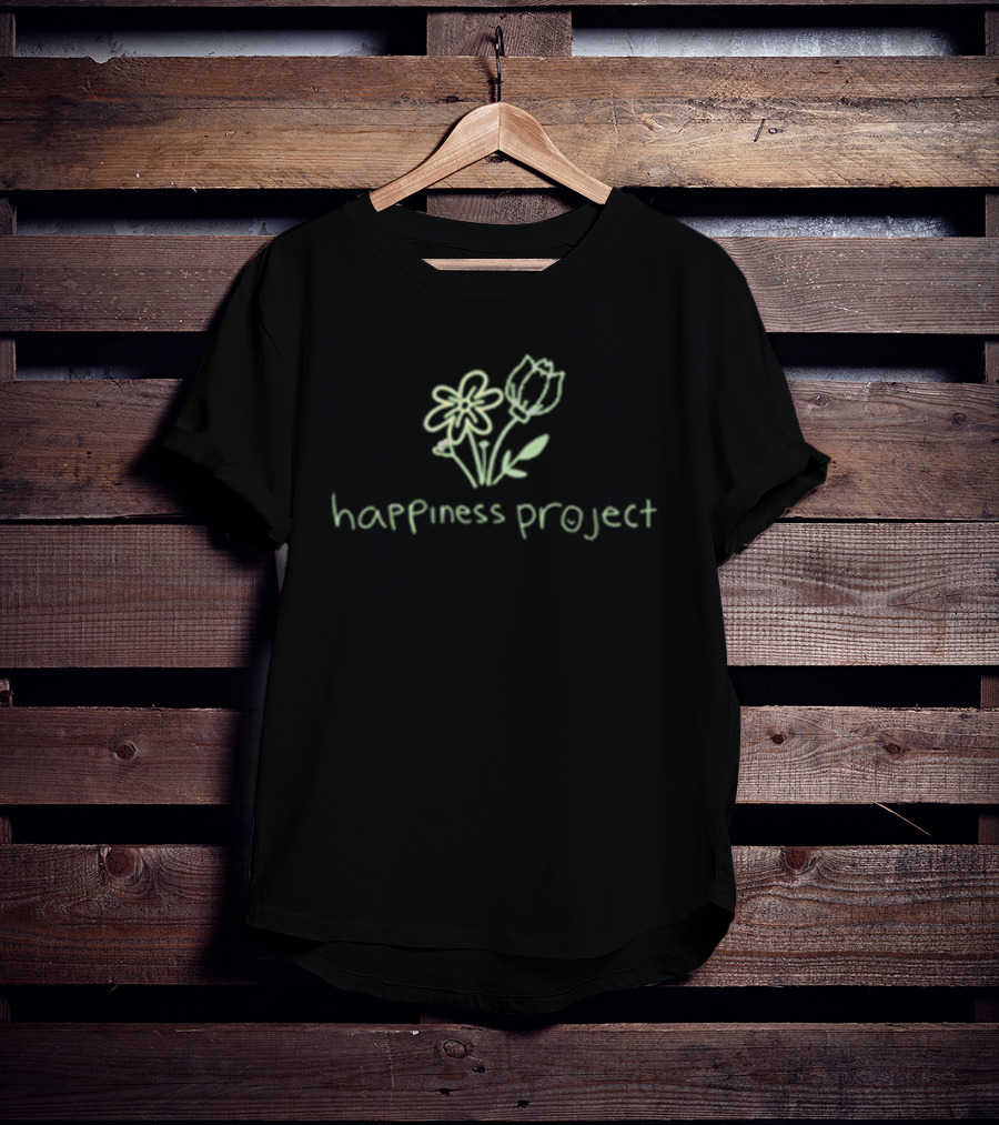 Happiness Project Floral Sketch Blossoming Growth Takes Time T-Shirt