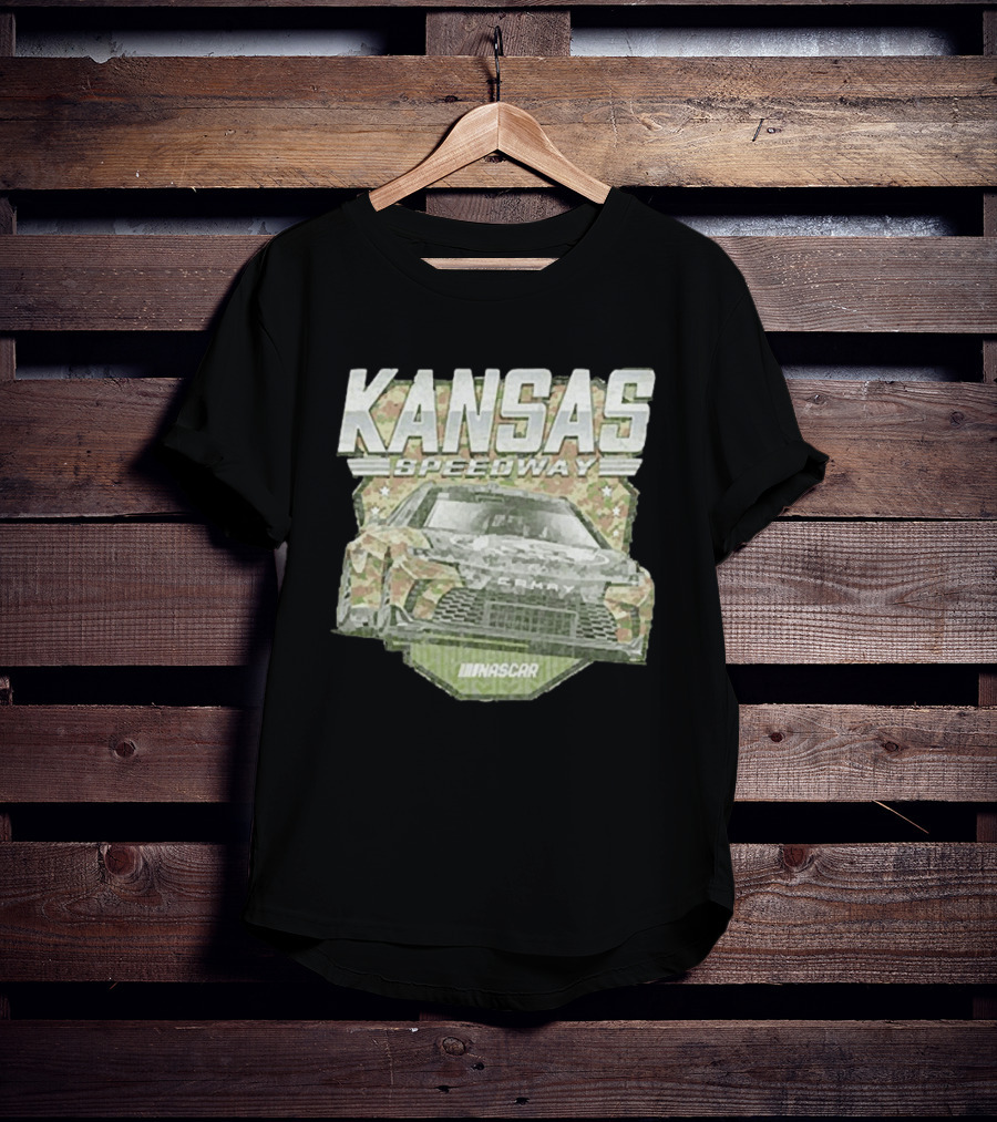 Kansas Speedway Camo Nascar Car Racing Americana T-Shirt