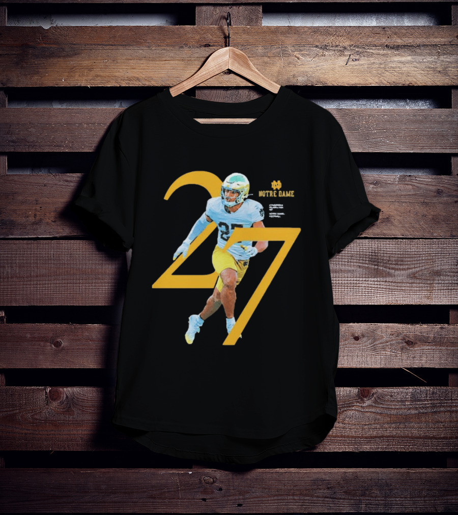 Kyngstonn Viliamu Asa 27 Notre Dame Fighting Irish Football Player T-Shirt