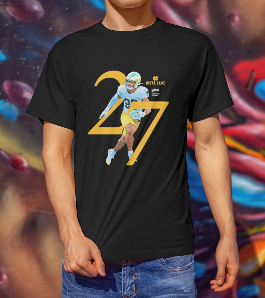 Kyngstonn Viliamu Asa 27 Notre Dame Fighting Irish Football Player T-Shirt