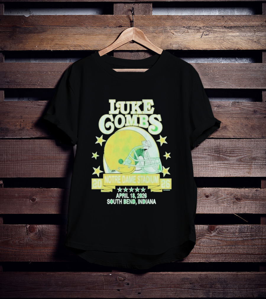Luke Combs Notre Dame Stadium April 18 2026 South Bend Indiana Helmet Football Event T-Shirt