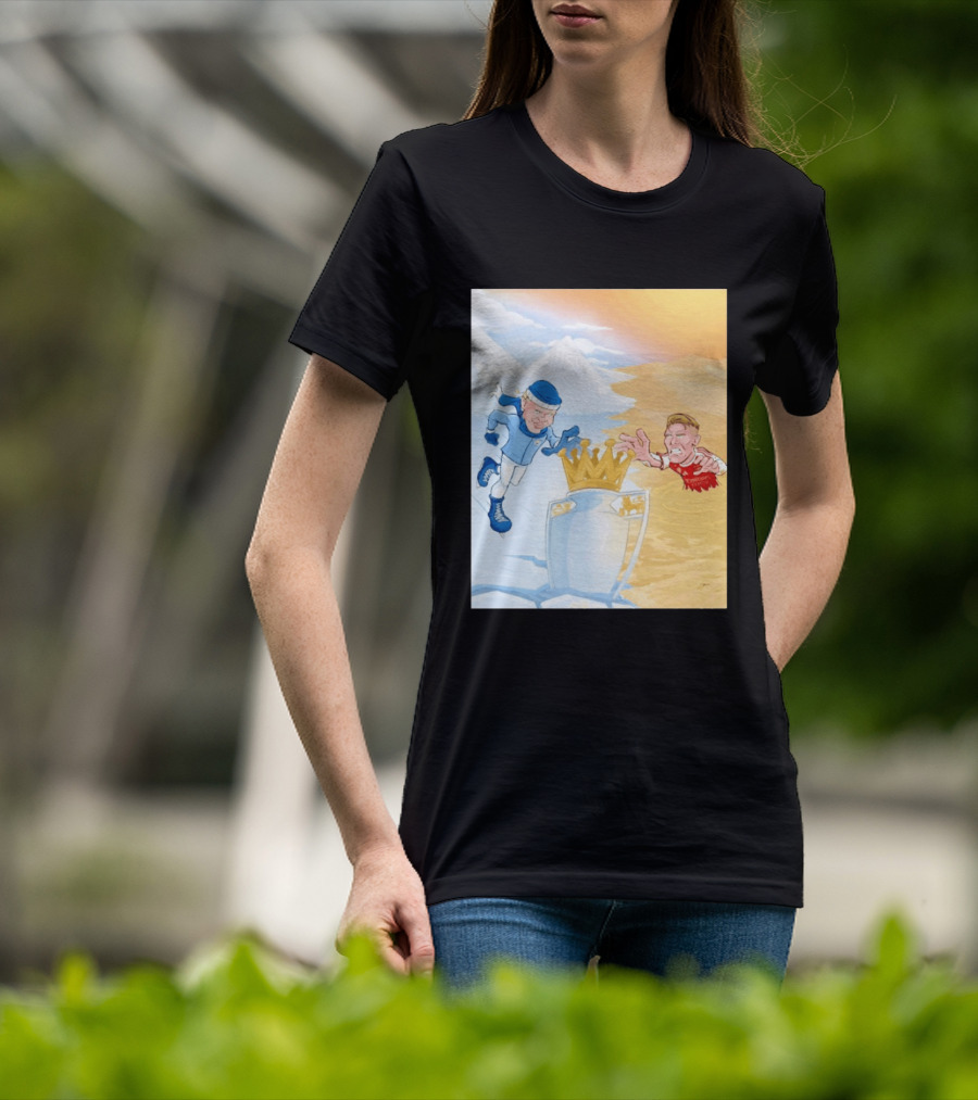 Manchester City Versus Arsenal April 2026 Premier League Title Showdown Cartoon T-Shirt