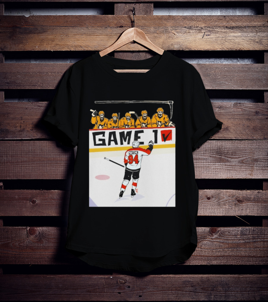 Philadelphia Flyers Porter Martone Celebrates Game 1 Win Over Pittsburgh Penguins T-Shirt