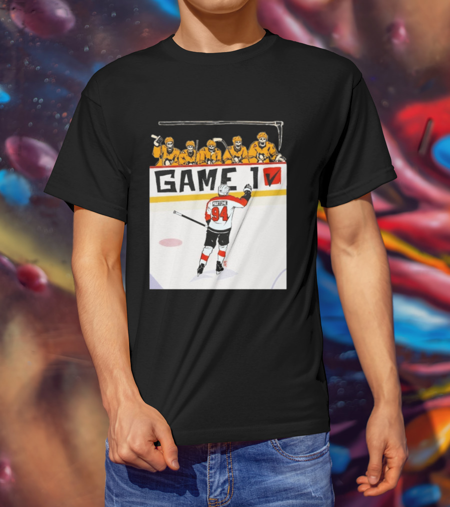 Philadelphia Flyers Porter Martone Celebrates Game 1 Win Over Pittsburgh Penguins T-Shirt