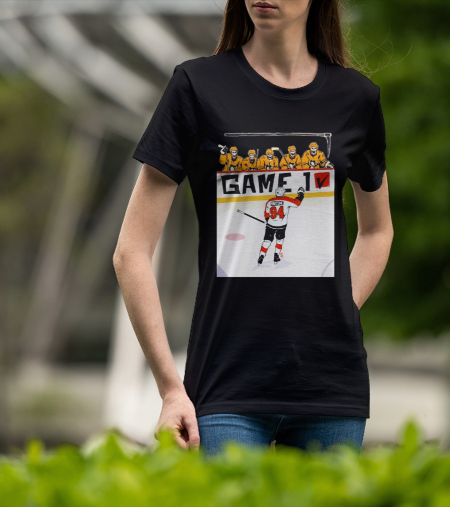 Philadelphia Flyers Porter Martone Celebrates Game 1 Win Over Pittsburgh Penguins T-Shirt