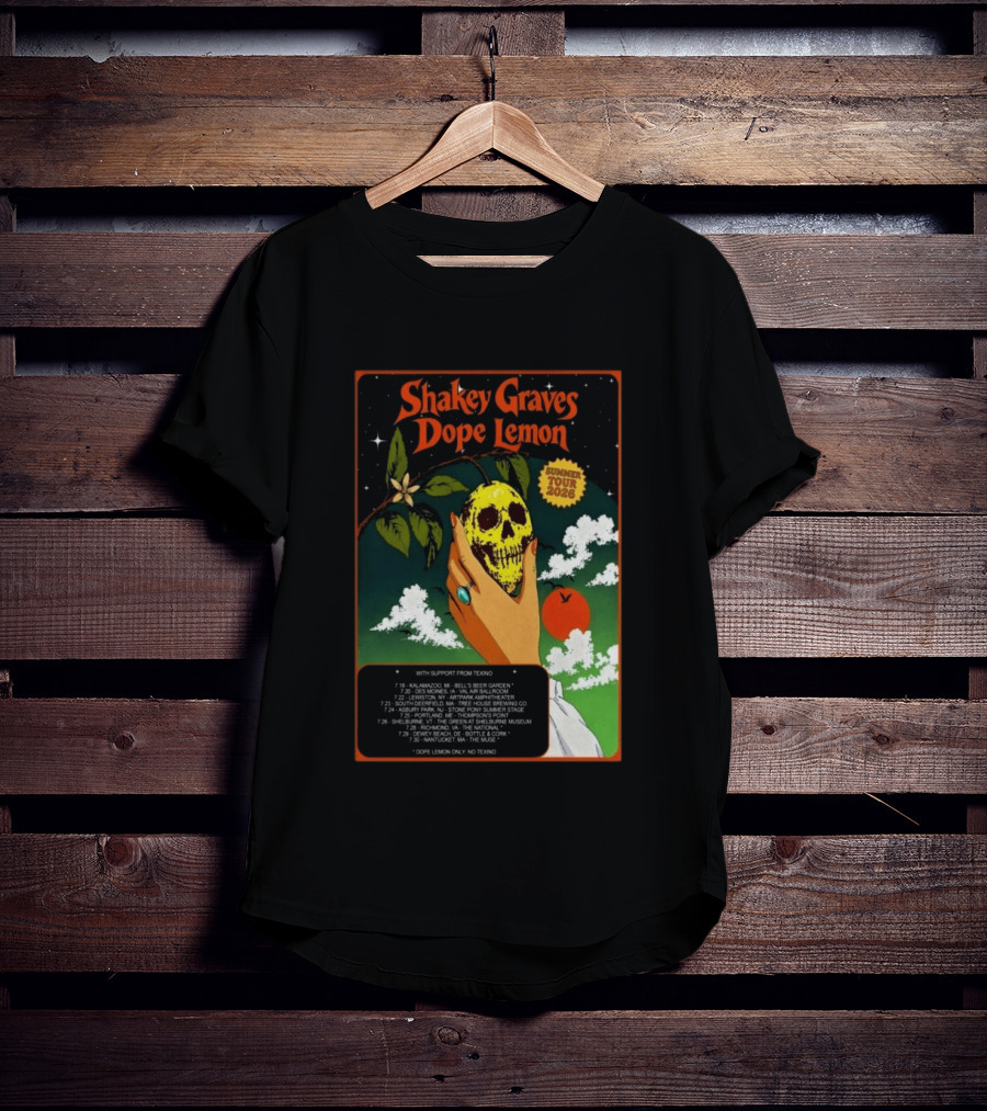 Shakey Graves Dope Lemon Summer Tour 2026 With Texino Support T-Shirt