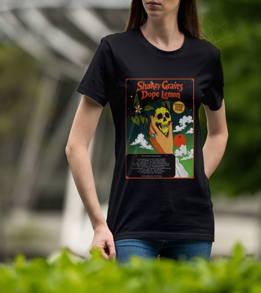 Shakey Graves Dope Lemon Summer Tour 2026 With Texino Support T-Shirt