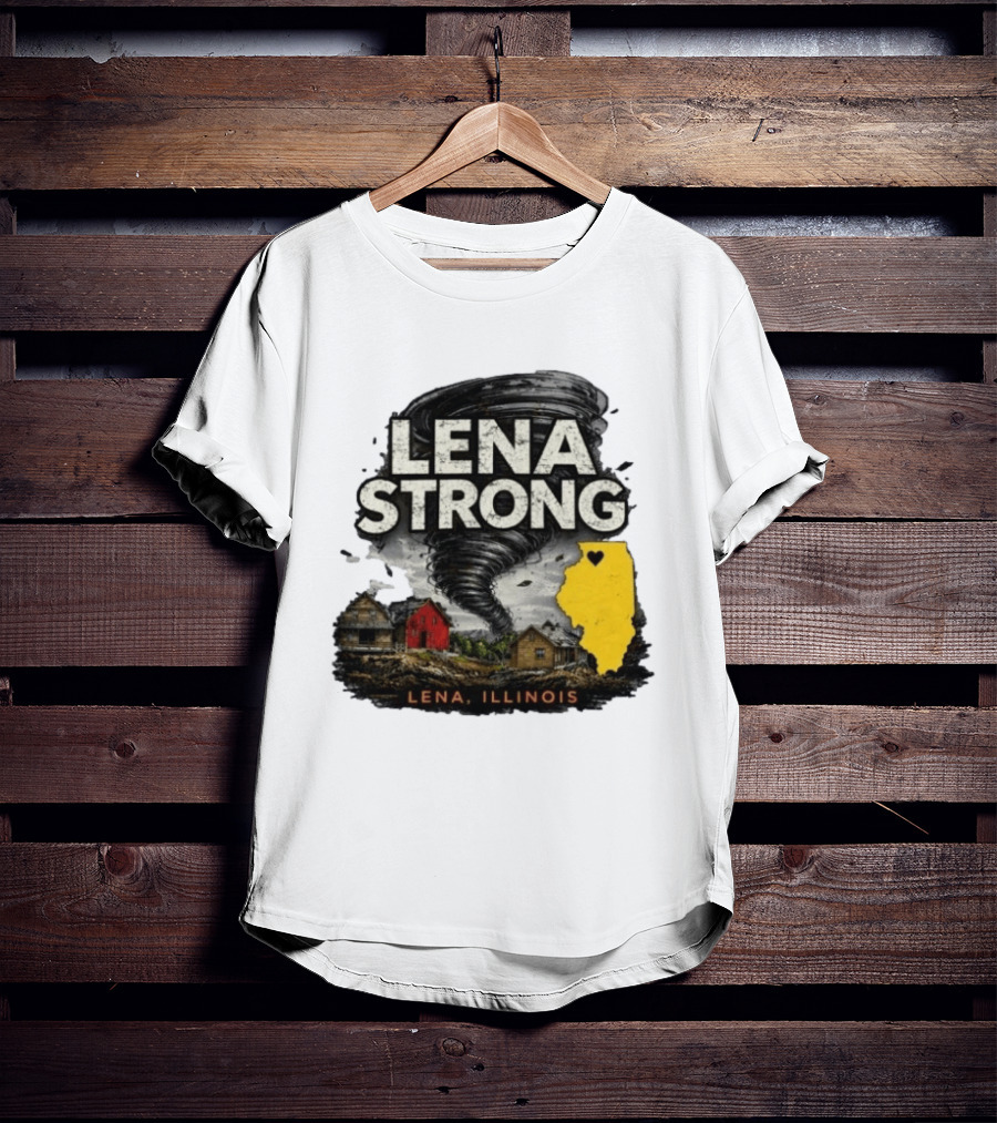 Lena Strong Illinois Tornado Heart Support T-Shirt