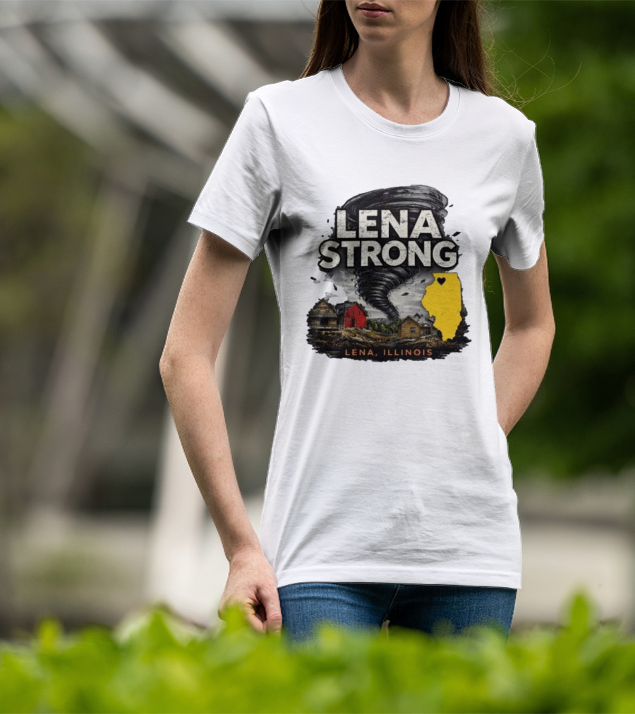 Lena Strong Illinois Tornado Heart Support T-Shirt