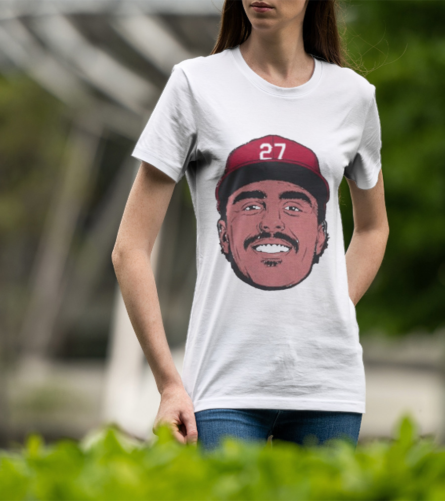 Sal Stewart Cincinnati 27 Big Face Caricature T-Shirt