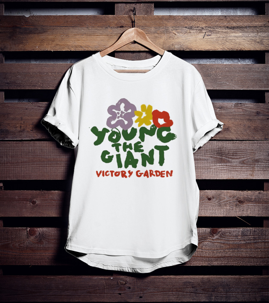 Young The Giant Victory Garden Purple Red Yellow Flowers T-Shirt