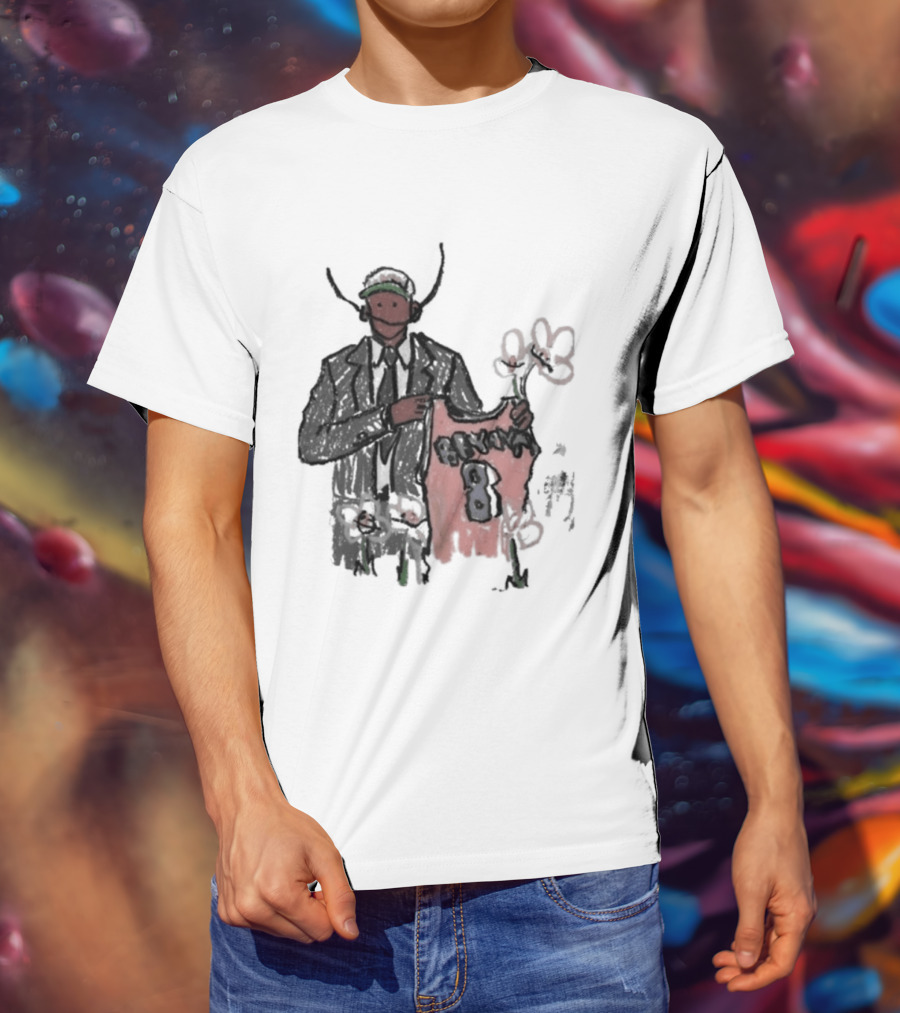 Legend Kobe Bryant Doodles Basketball Icon Art Bulls Flower NBA Black Mamba T-Shirt