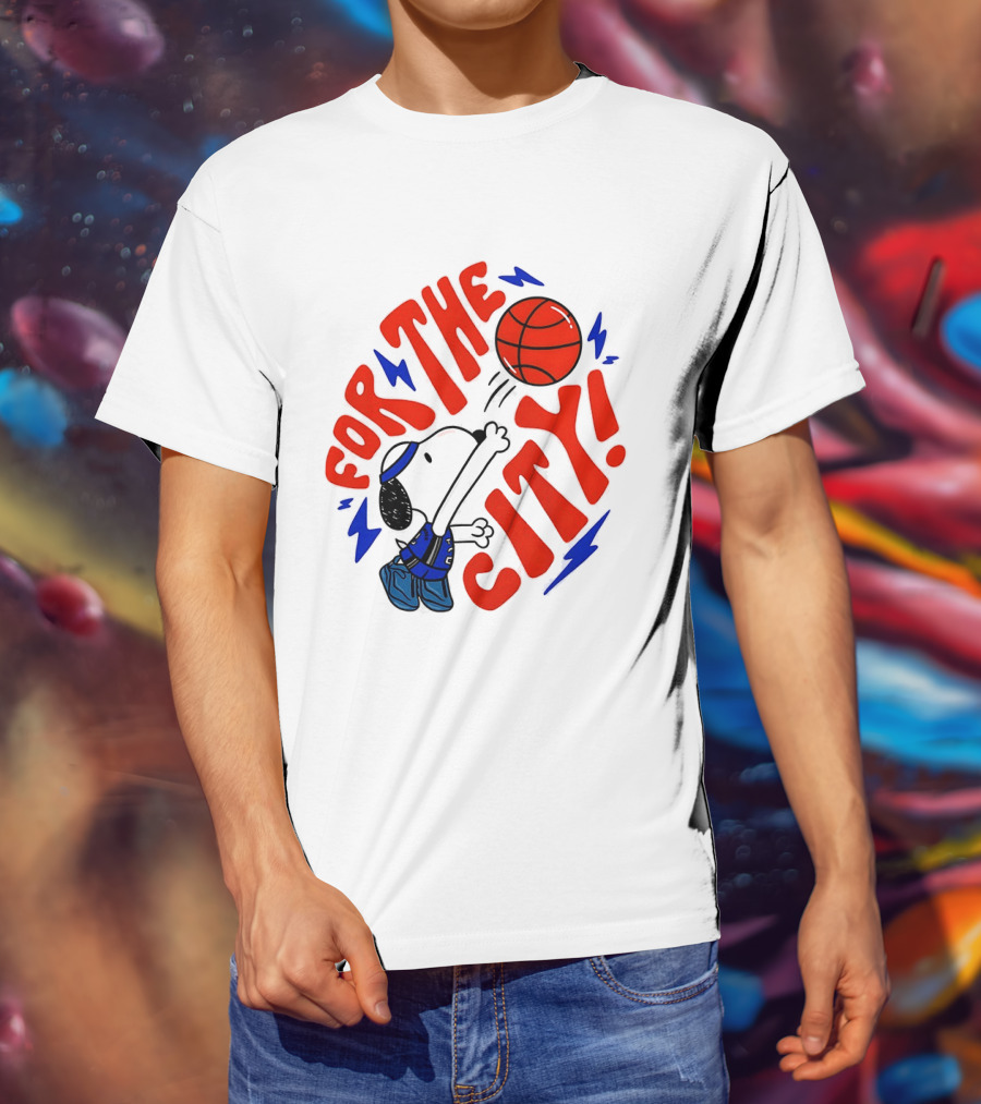 Snoopy For The City Oklahoma City Thunder NBA Basketball T-Shirt