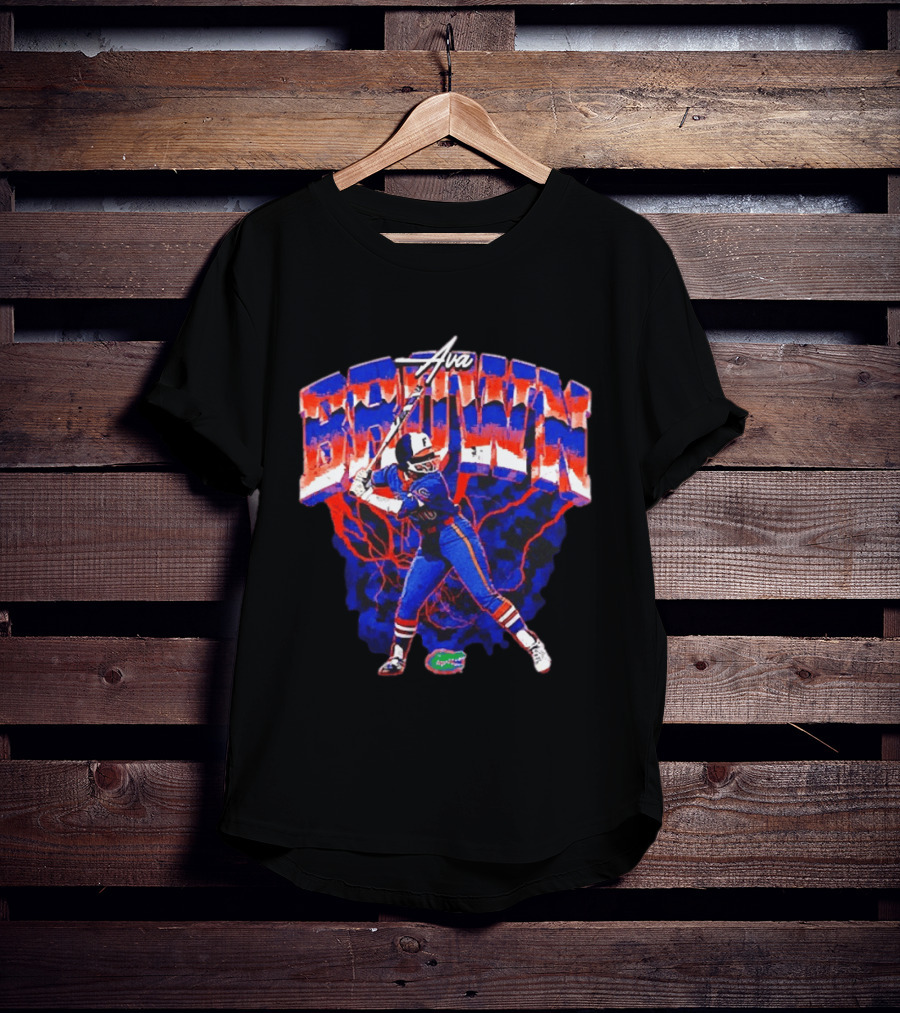 Ava Brown Florida Gators NCAA Softball Player Lightning Blue And Red T-Shirt