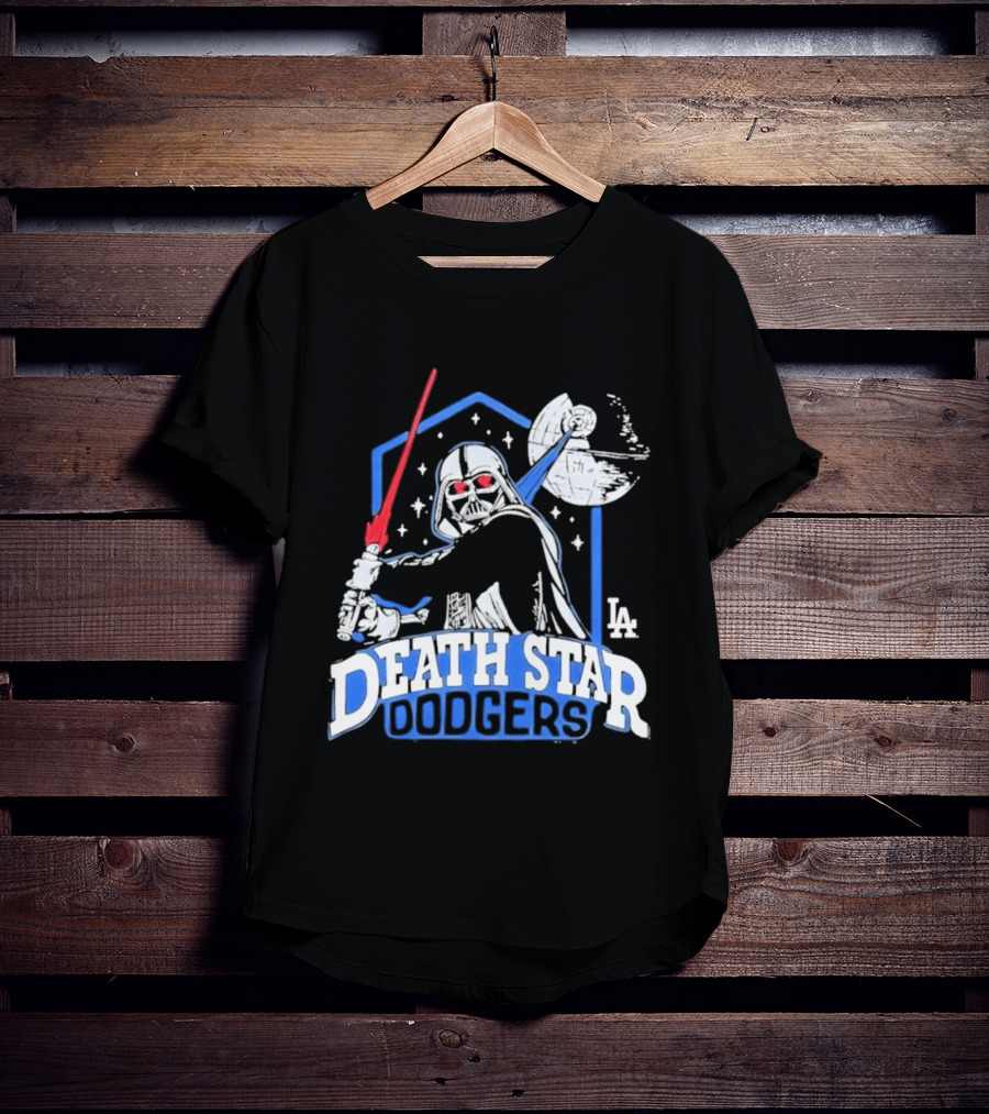 Death Star Dodgers LA Dark Side Star Wars Vader Mashup T-Shirt