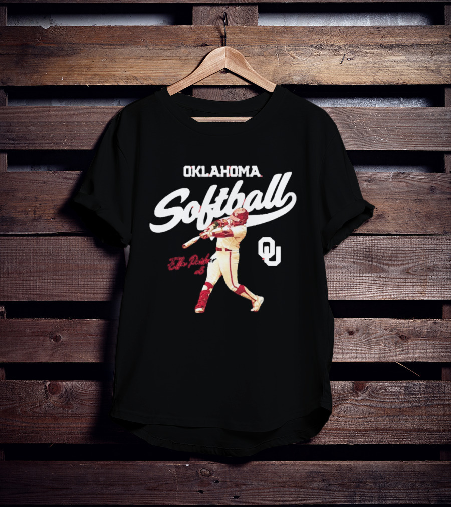 Oklahoma Softball Ella Parker 5 Sooners NCAA Player Action T-Shirt