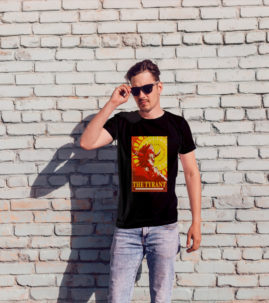 The Tyrant Long Live The King Anime Warrior With Horns Royal Sunburst T-Shirt