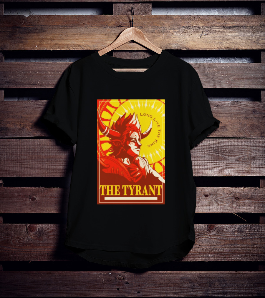 The Tyrant Long Live The King Anime Warrior With Horns Royal Sunburst T-Shirt