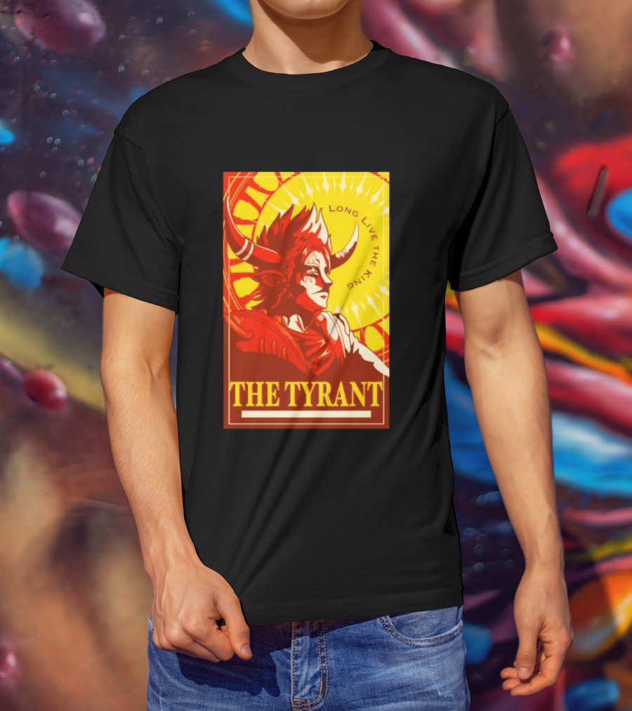 The Tyrant Long Live The King Anime Warrior With Horns Royal Sunburst T-Shirt