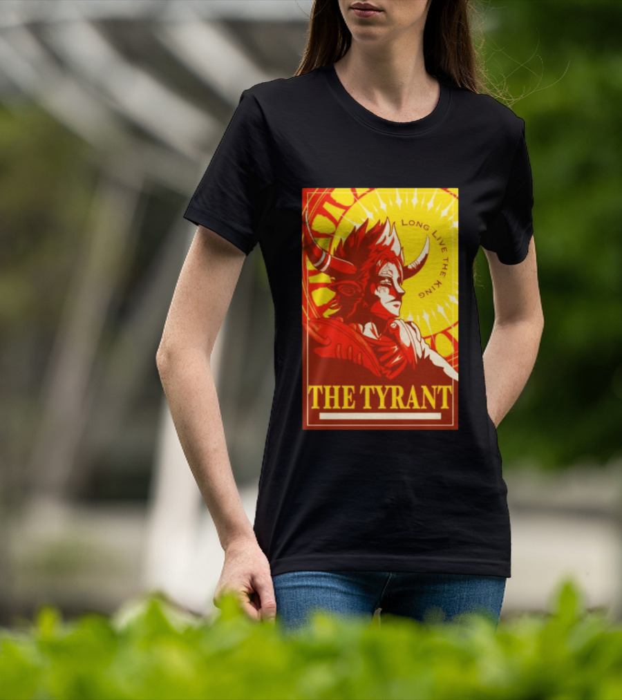 The Tyrant Long Live The King Anime Warrior With Horns Royal Sunburst T-Shirt
