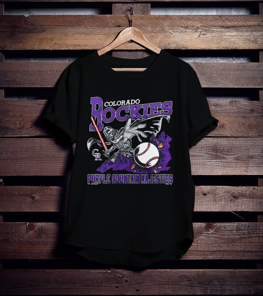 Colorado Rockies Purple Mountain Majesties Star Wars Baseball T-Shirt