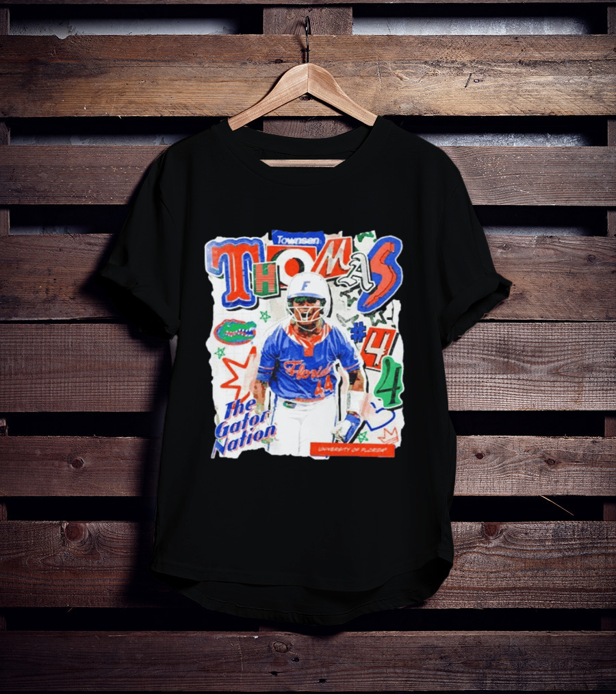 Florida Gators University Softball Player Thomas #44 The Gator Nation T-Shirt