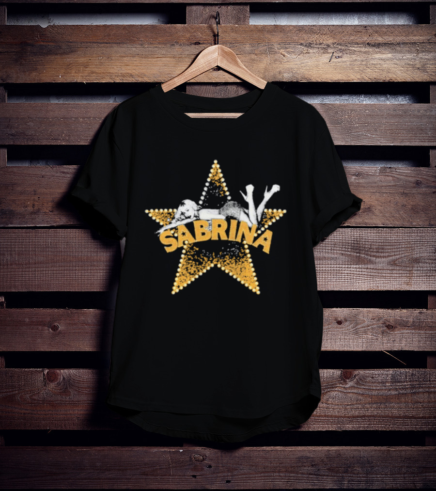 Sabrina Yellow Star With White Outline And Figure T-Shirt
