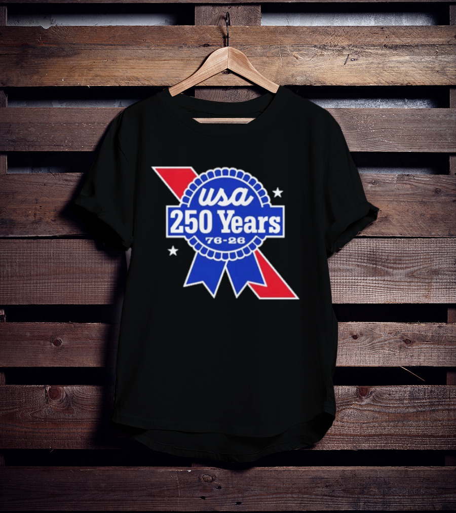 USA 250 Years Blue Ribbon 76 26 Celebration Stars T-Shirt