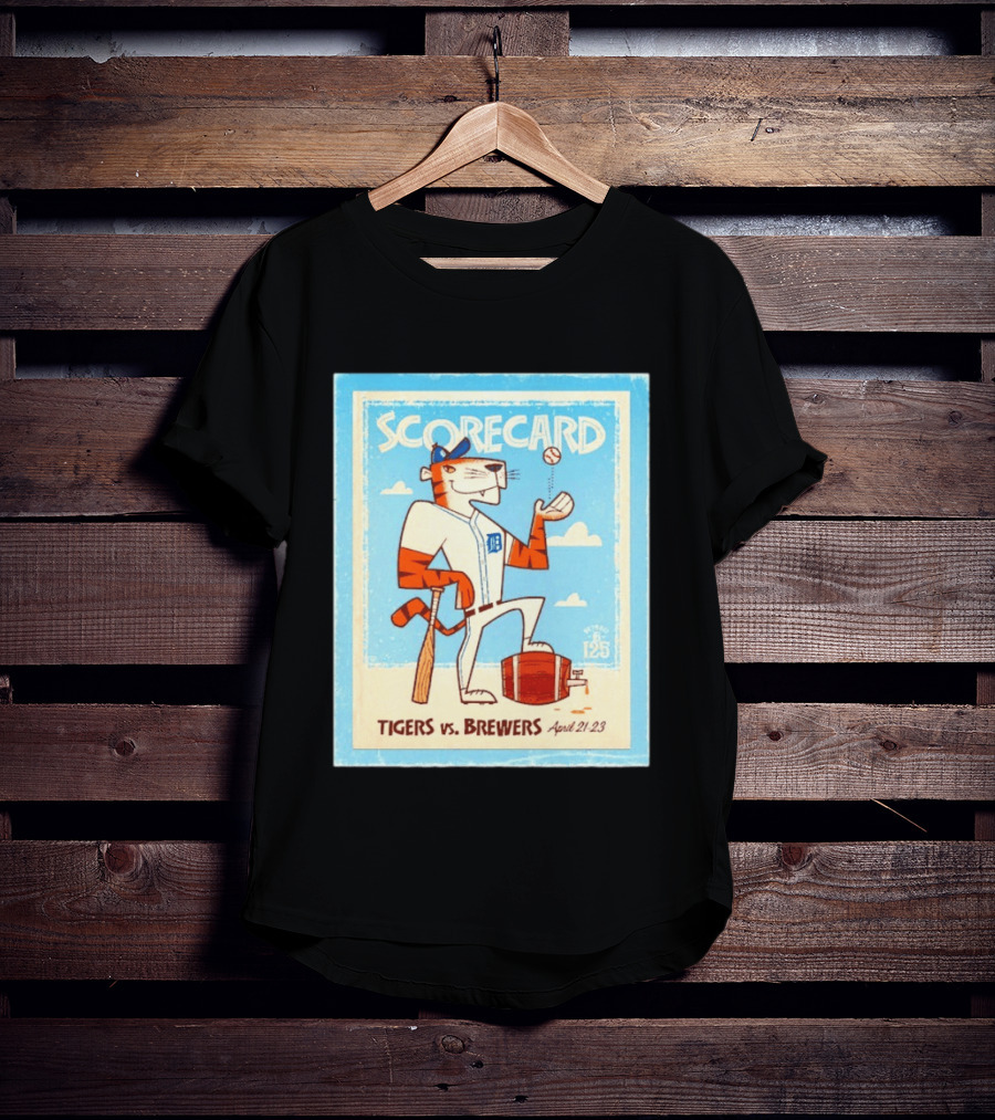 Scorecard Tigers Vs Brewers April 21 23 Retro 125 T-Shirt