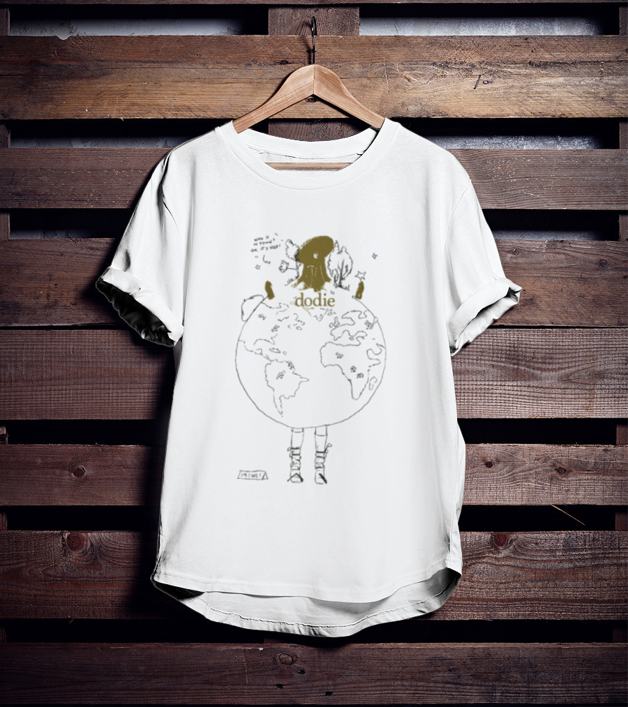 Dodie Earth Day Upcycle Whimsical Nature Embrace T-Shirt