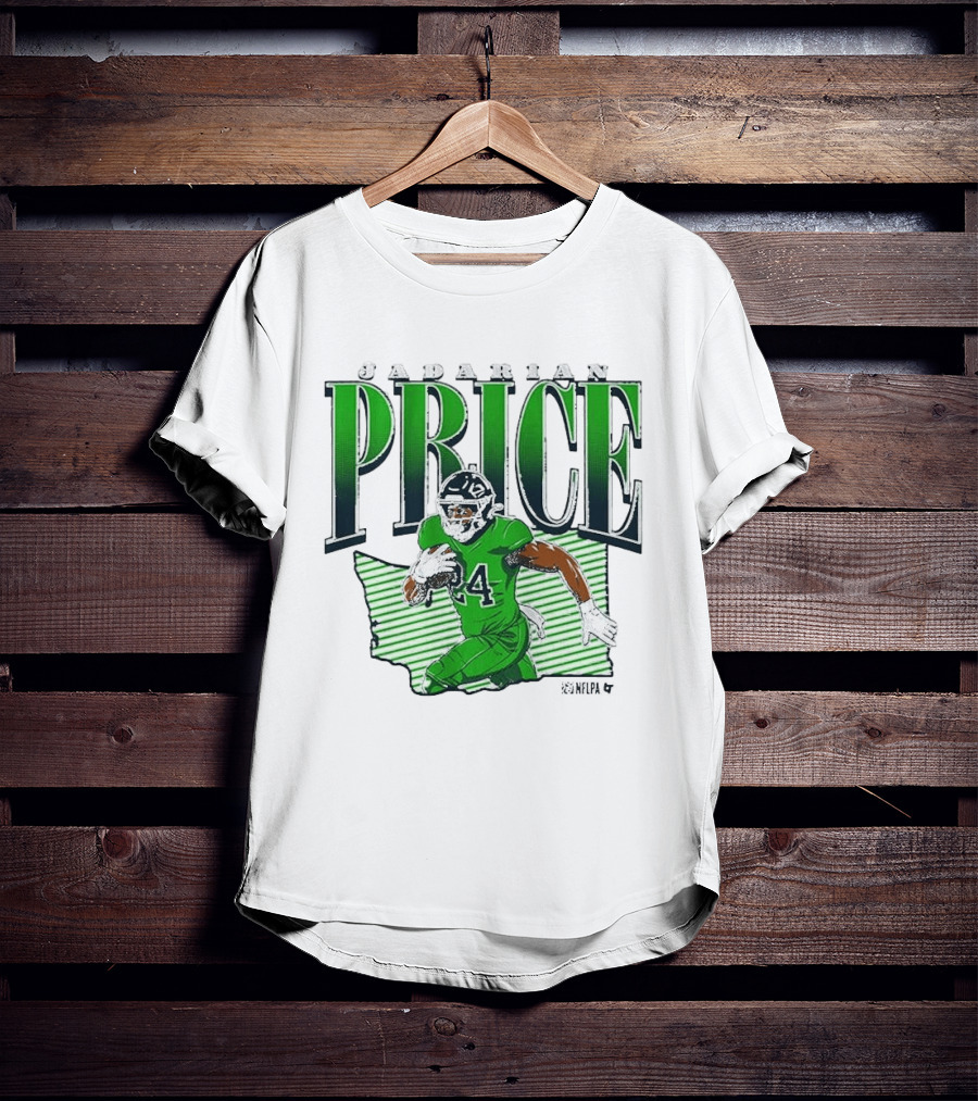 Jadarian Price 24 Green Football Graphic Remix T-Shirt