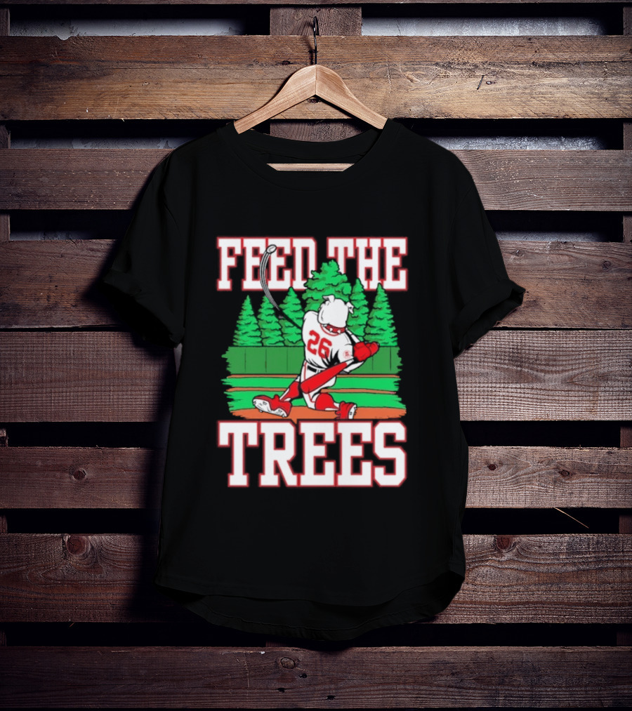 Georgia Bulldogs Feed The Trees Baseball 26 Player Swinging Bat T-Shirt