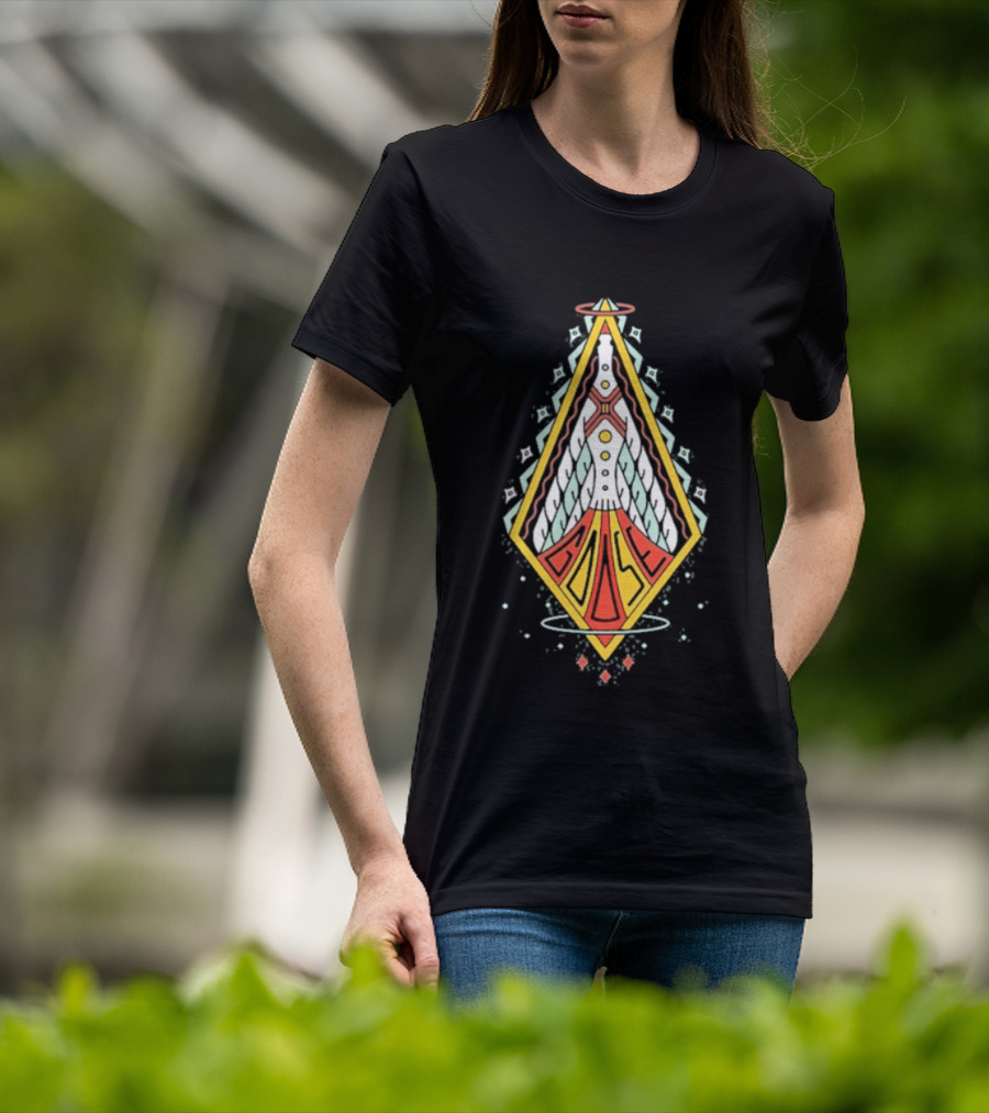 Goose Space Rocket Emblem Galactic Adventure T-Shirt