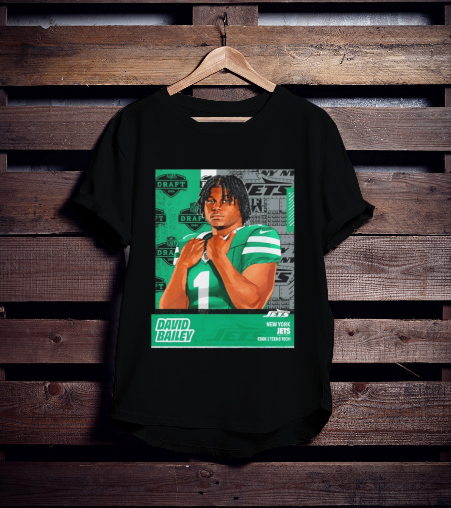 David Bailey New York Jets 2026 Draft Texas Tech Edge T-Shirt