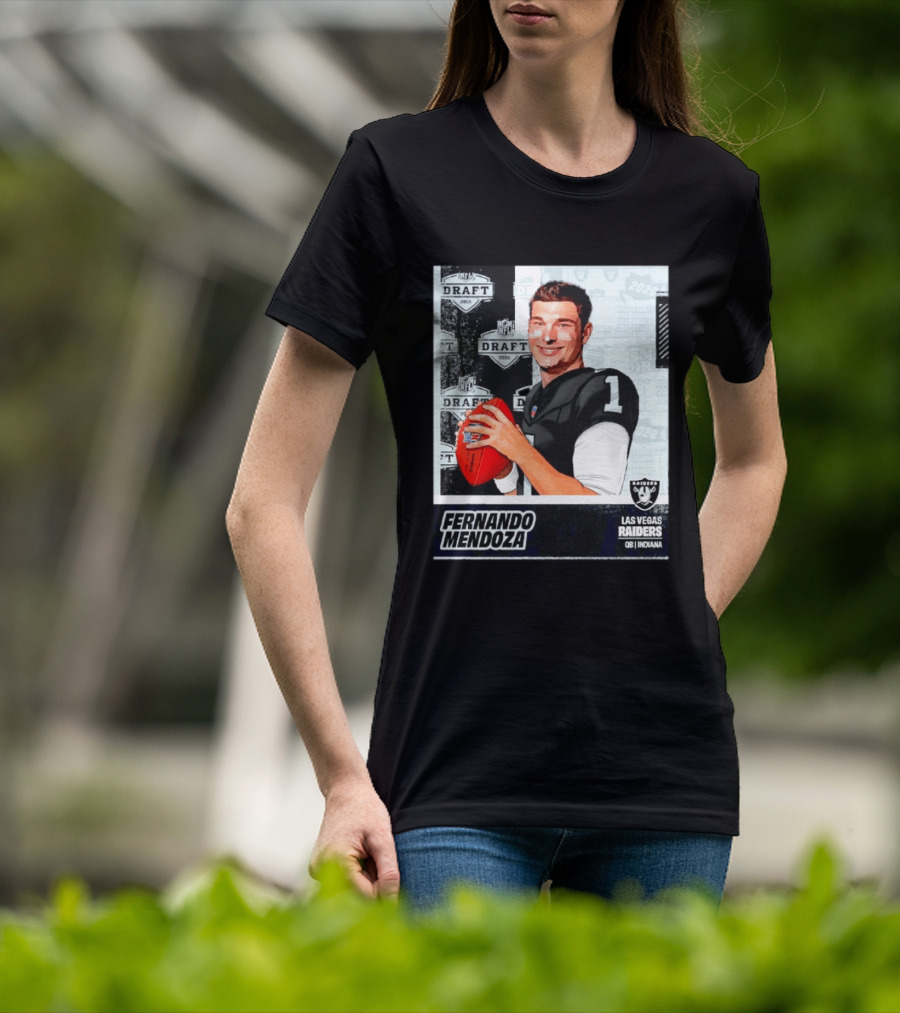 Fernando Mendoza Las Vegas Raiders 2026 Draft QB Indiana NFL T-Shirt