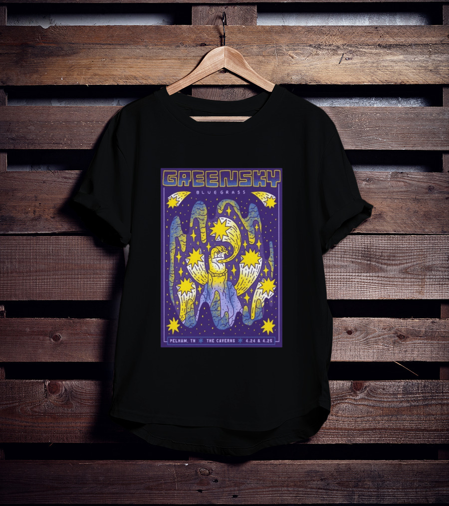 Greensky Bluegrass Pelham TN The Caverns April 24 25 2026 Cosmic Stars And Swirls T-Shirt