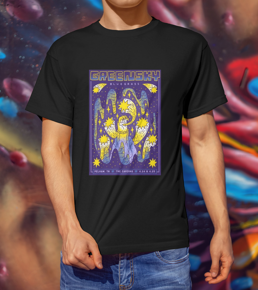 Greensky Bluegrass Pelham TN The Caverns April 24 25 2026 Cosmic Stars And Swirls T-Shirt