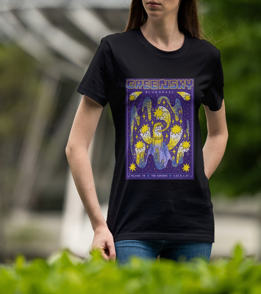 Greensky Bluegrass Pelham TN The Caverns April 24 25 2026 Cosmic Stars And Swirls T-Shirt
