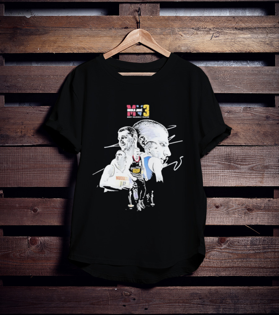 Denver Nuggets Nikola Jokic 3 MVP Basketball Art NBA 15 T-Shirt