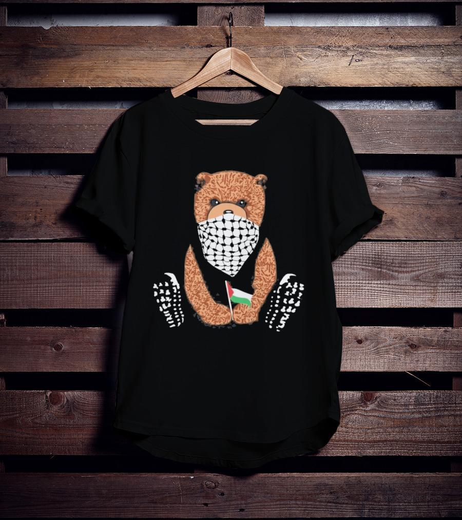 Pali Bear Palestinian Flag Face Covering T-Shirt