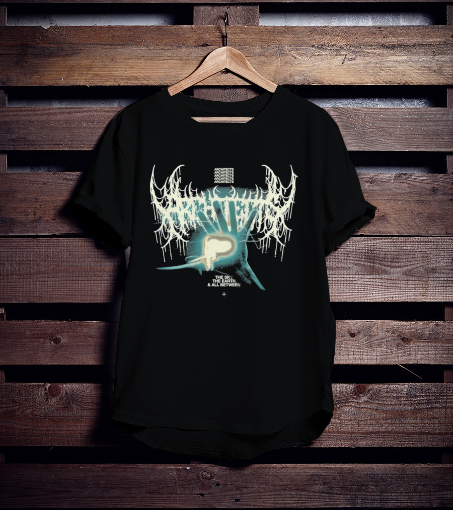 Architects The Earth The Sky And All Between Hand Unique Skull Wings T-Shirt
