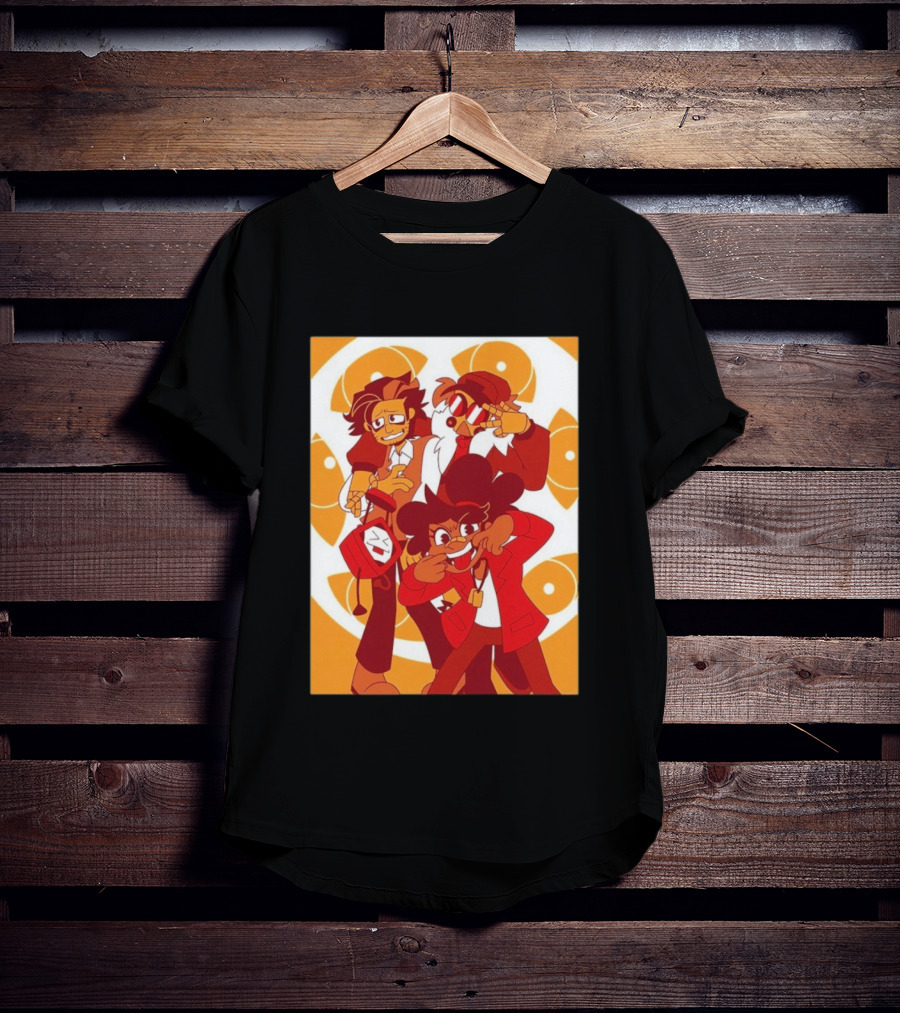Epilogue Mural Red And White Cartoon Characters With Unique Hairstyles And Outfits T-Shirt