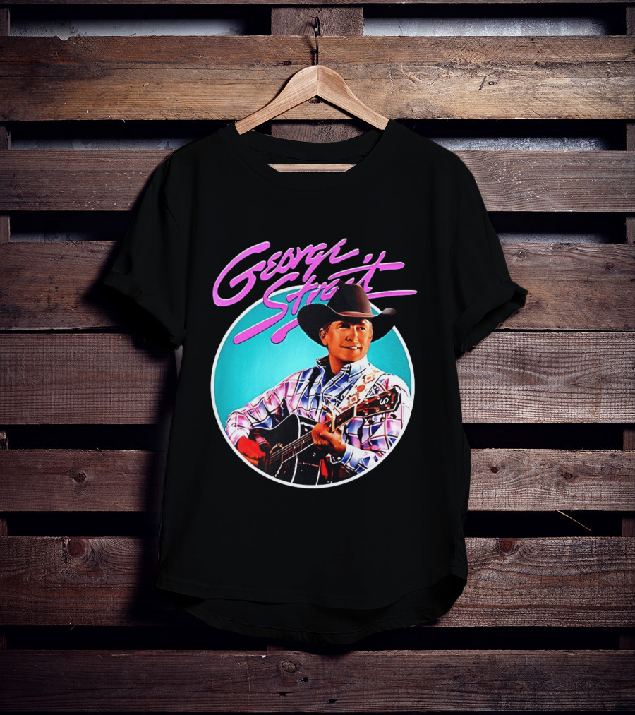 George Strait Country Music Legend Cowboy Hat And Guitar T-Shirt