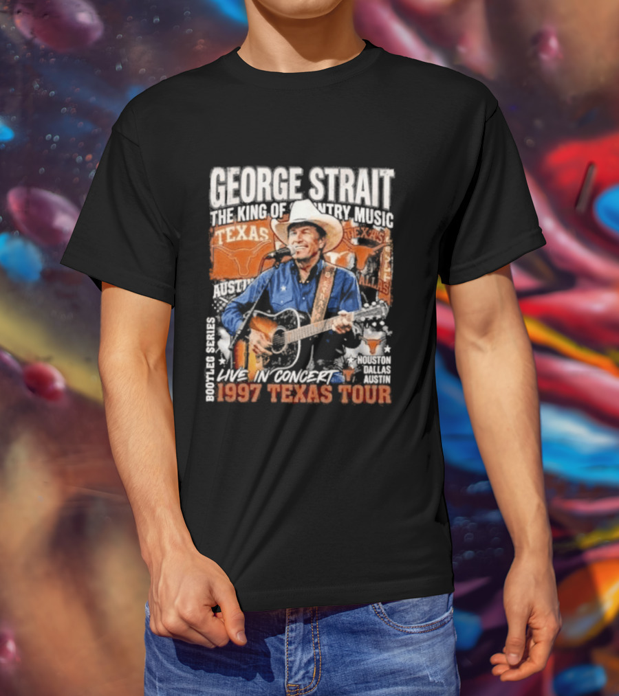George Strait The King Of Country Music 1997 Texas Tour May 15 2026 Moody Center Austin TX NCAA Texas Longhorns T-Shirt