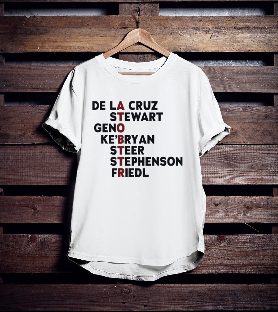 Cincinnati Baseball De La Cruz Stewart Geno Ke'Bryan Steer Stephenson Friedl ATOBTTR Names T-Shirt